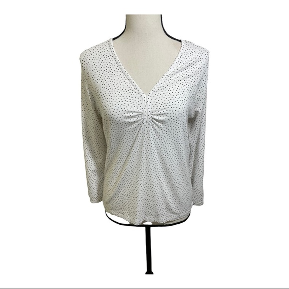 Pendleton womens top polk dots long sleeve white black Rayon size Small.… - Picture 3 of 10